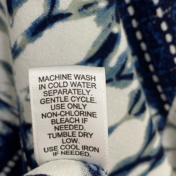 Cato Top Women's 22W - 24W Blue Chevron Hi-Lo Sheer Tunic Blouse Flowy - Picture 5 of 10